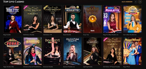 Die besten Live-Casinospiele im Legiano Casino.